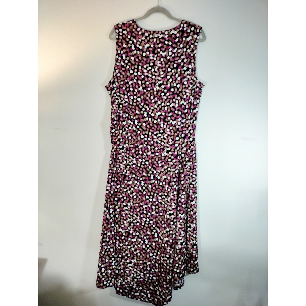 Calvin Klein Pink Purple Abstract Print Sleeveless Dress w/Asymmetrical Bottom